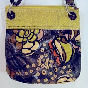 Fossil Key-Per Floral Print Coated Canvas Crossbody Bag